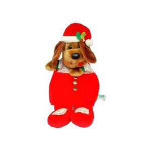 Santas Best Plush Christmas Puppy Dog Hand Puppet Stocking Read